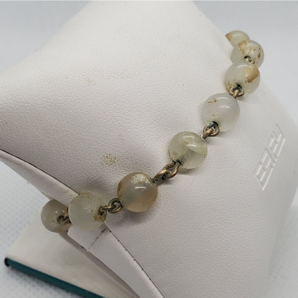 Vintage Silver Tone & Glass Bead Bracelet - Picture 3 of 6